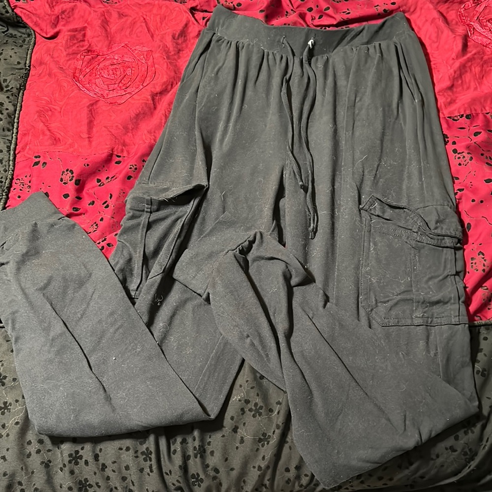 Loose leggings. Gray. Xs